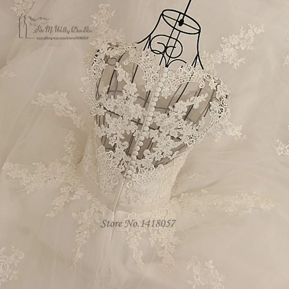 Vestido de Noiva Princesa Luxo кружевные свадебные платья 2017 винтажные Свадебные с бусинами