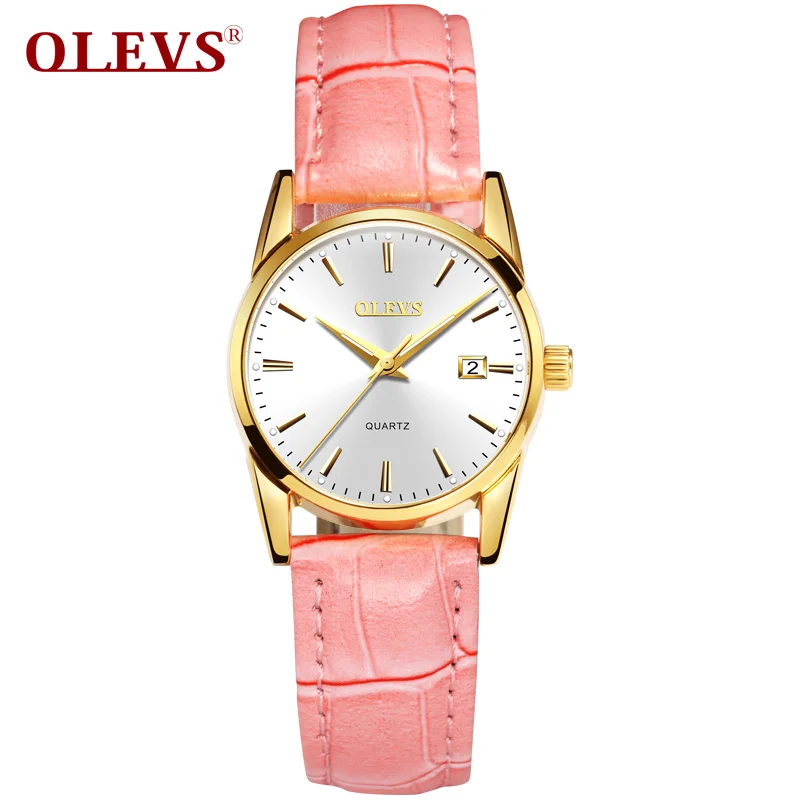 Women Watch 6 Мужские часы от топ бренда класса люкс OLEVS спортивные часы мужские кварцевые часы с датой мужские кожаные водонепроницаемые наручные часы reloj hombre - Цвет: Women Watch 6