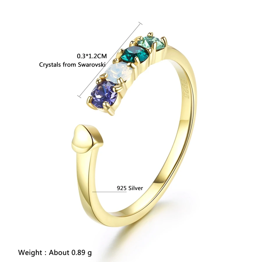 MALANDA новая мода 925 пробы серебряные кольца для женщин круглый кристалл от Swarovski