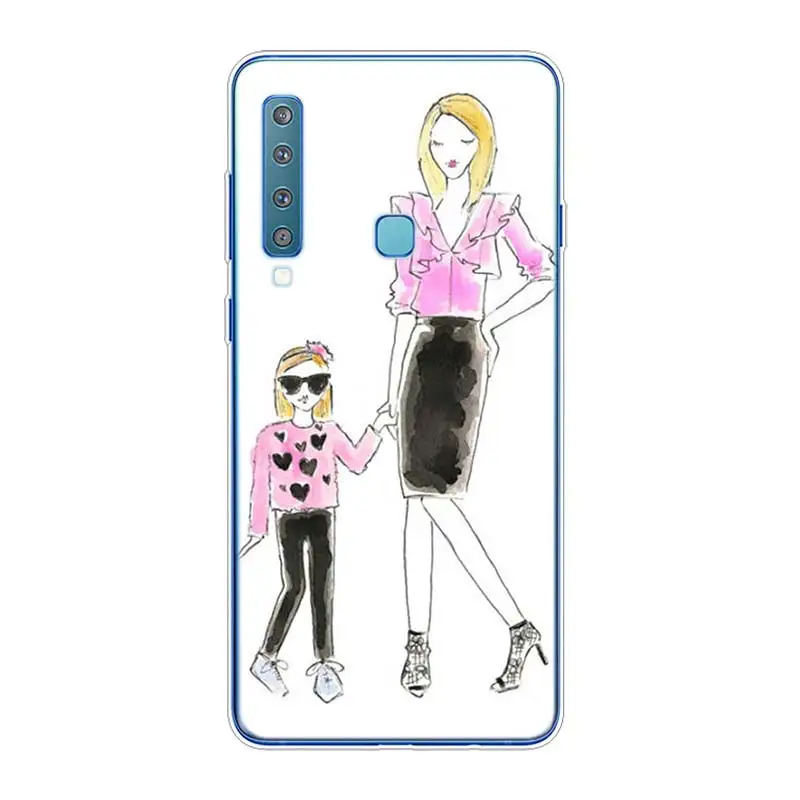 Style 11 Силиконовый мягкий чехол для телефона с принтом мамы и девочки для samsung Galaxy A9 A8 Star A7 A6 A5 A3 Plus - Цвет: Style 11