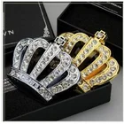 Модная металлическая 3D наклейка для автомобиля сделай сам, алмазная корона, Золотая, серебряная наклейка на автомобиль, значок со стороны, автомобильная наклейка для стайлинга, аксессуары