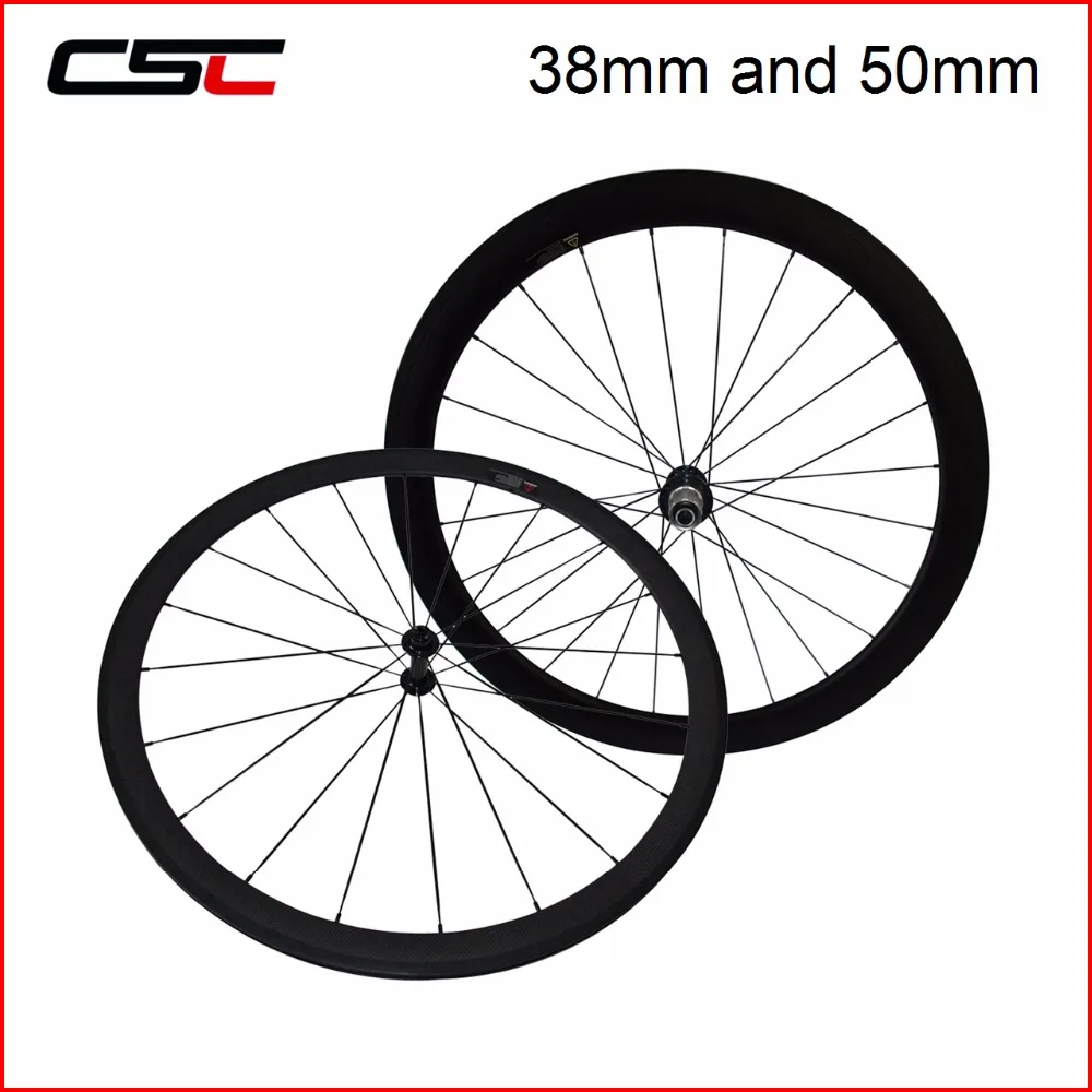 Углеродные дорожные колеса 700C переднее колесо 24/38/50/60 мм заднее 38/50/60/88 трубчатая