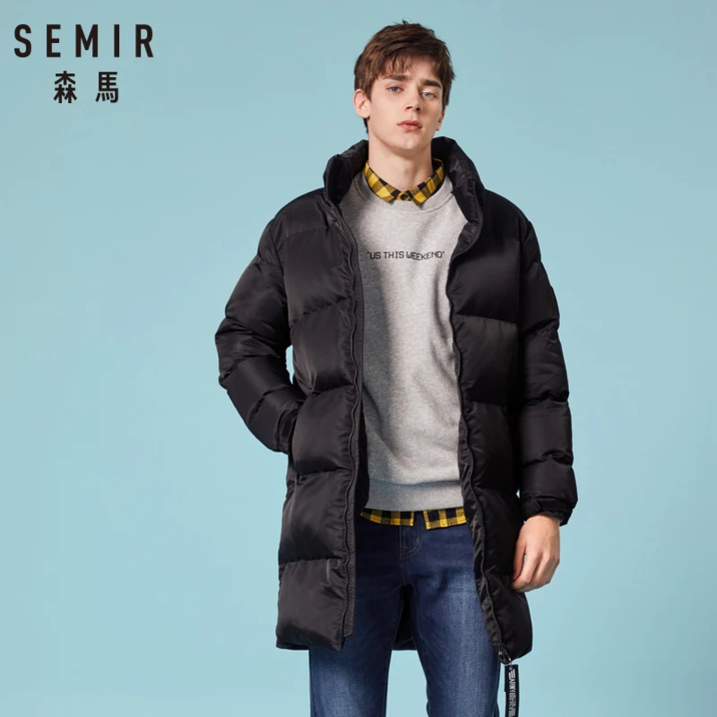Куртка SEMIR мужская с подкладкой и воротником стойкой пуховик боковыми