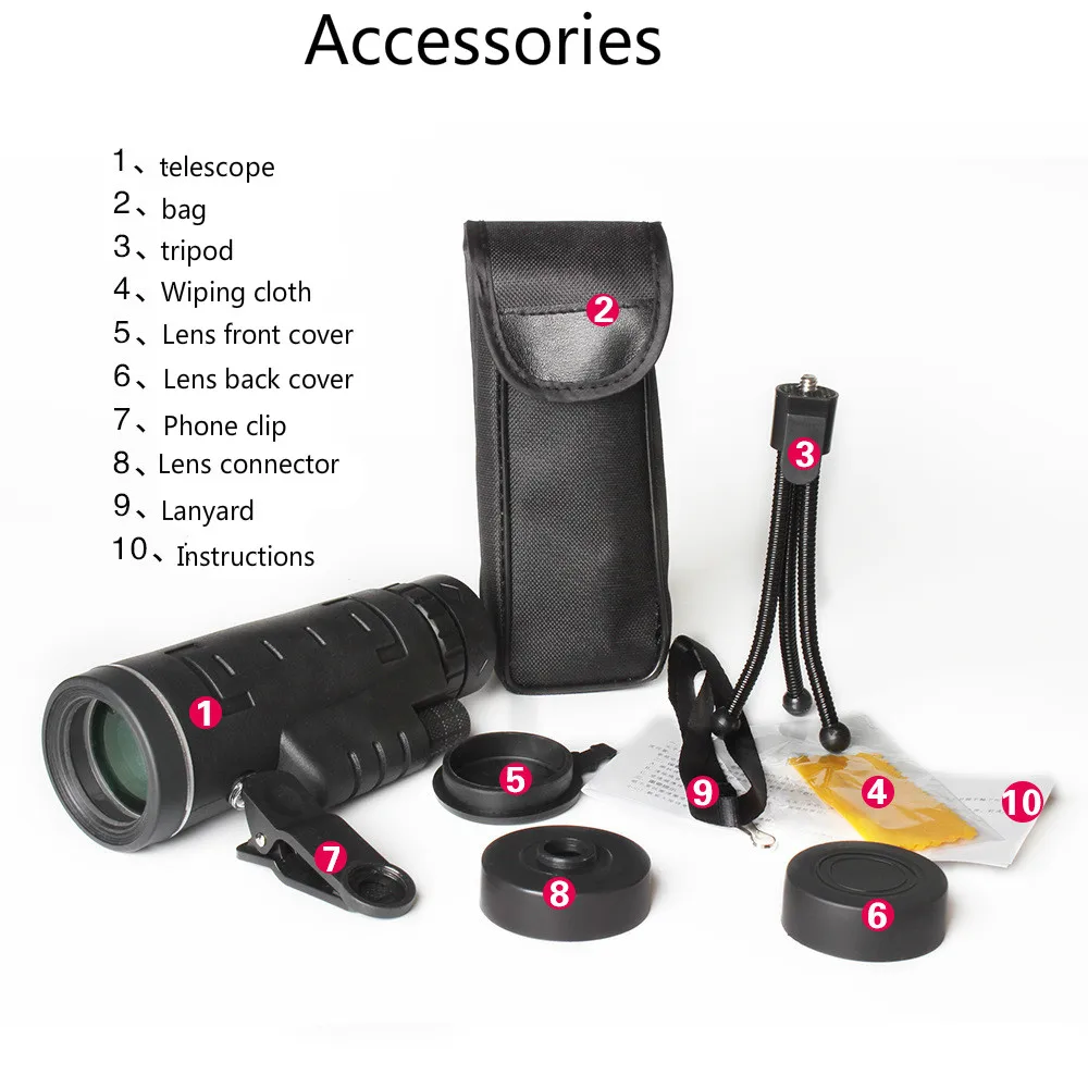 Монокуляр HD 40x60 мощный бинокль высококачественный зум отличный ручной телескоп