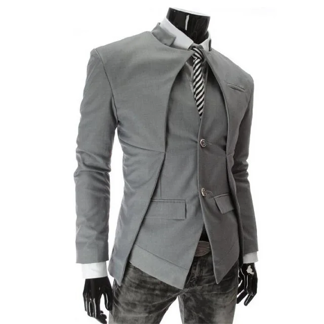 TANG Dropshipping 2019 Top Brand Fashion Men's Suit Jacket Slim Asymmetrical Design Tuxedo 3 Color 4 Size Business | Мужская одежда