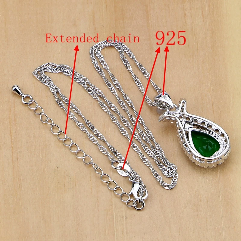 Женский комплект ювелирных изделий из стерлингового серебра 925 пробы с