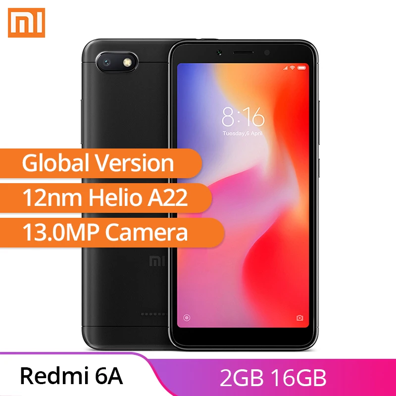 Испанская местная доставка глобальная версия Xiaomi Redmi 6A 2GB 16GB мобильный телефон Helio