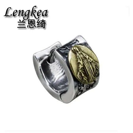 

Lengkea jewelry Men earrings 925 silver stud earring Virgin Mary personality women small earrings silver jewelry ear accessories