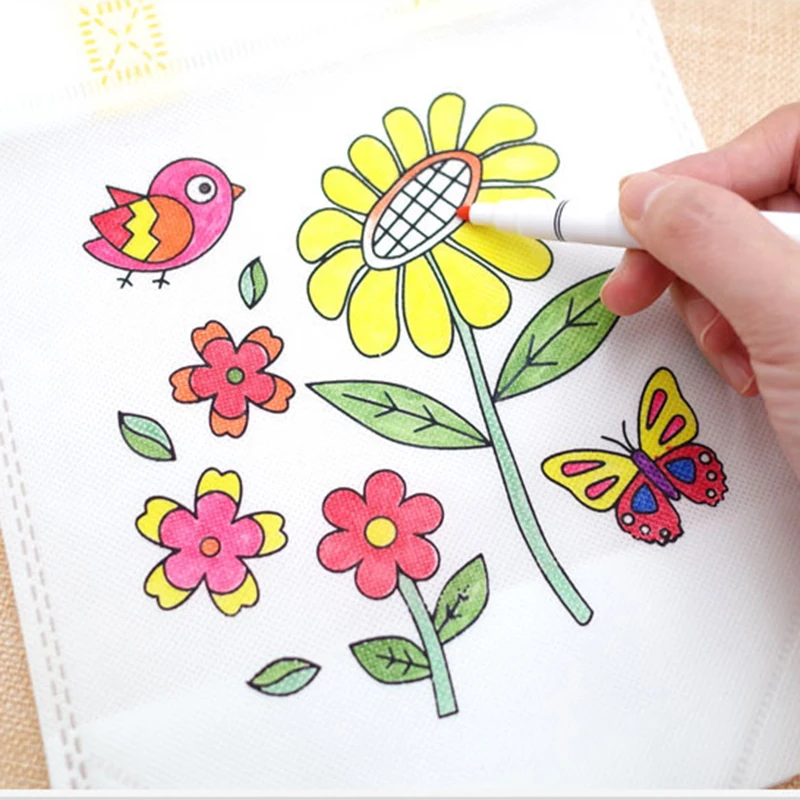 2 шт. DIY многофункциональная Сумочка с граффити детская одежда сумки с рисунком картина-раскраска эко-сумка для продуктов складная сумка