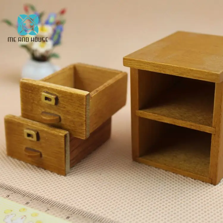 1:12 Scale Dollhouse Wood Bedside Cupboard Mini Toys Simulation Furniture Night Table For Doll House Decoration | Игрушки и хобби