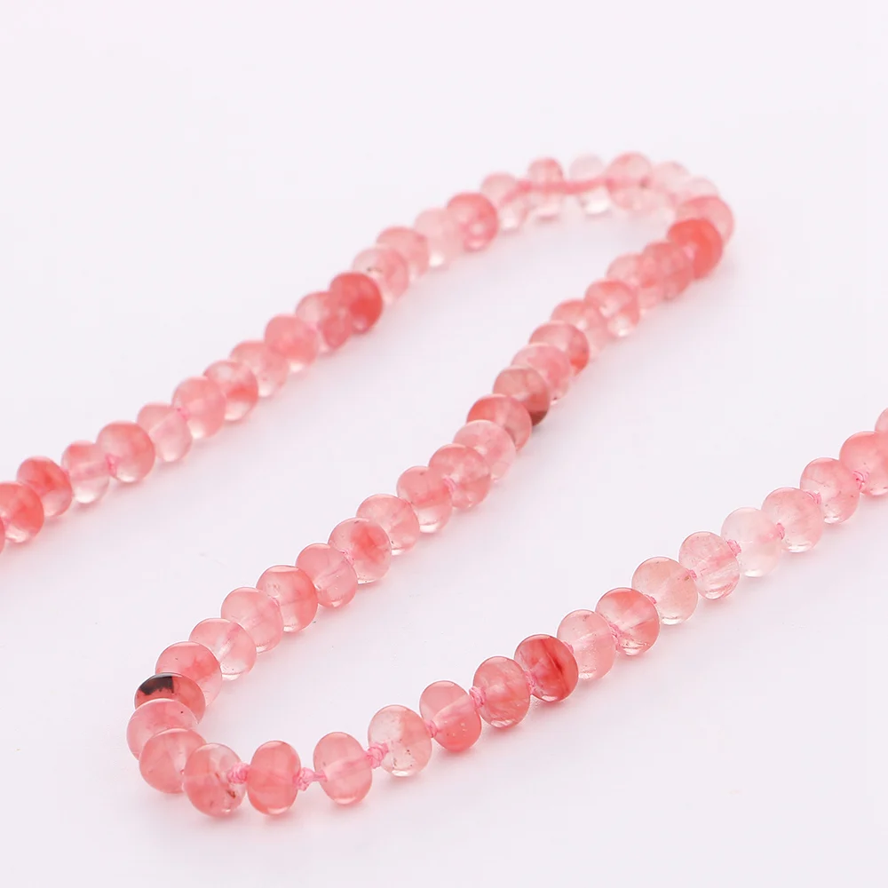 Yumten Cherry Quartz Gem Power ожерелье с круглыми кристаллами Stonenatural ювелирное изделие для