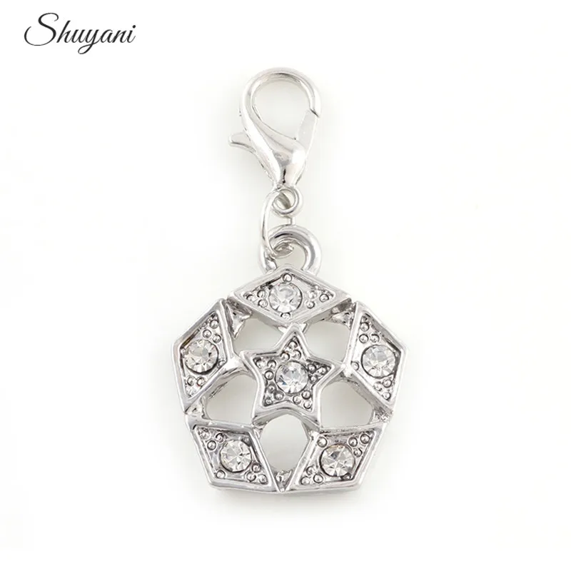 

18*22mm DIY Accessories Star Charms Pendant Jewelry Silver Gold Color Crystal Superstar Pendant Charms Jewelry Making