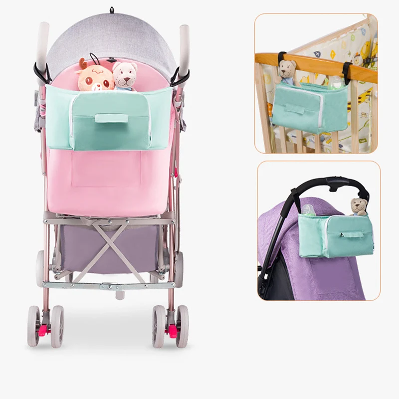 

Сумка для детской коляски, сумка для подгузников, подвесная корзина для детской коляски, органайзер для хранения, сумка для детских принадл...
