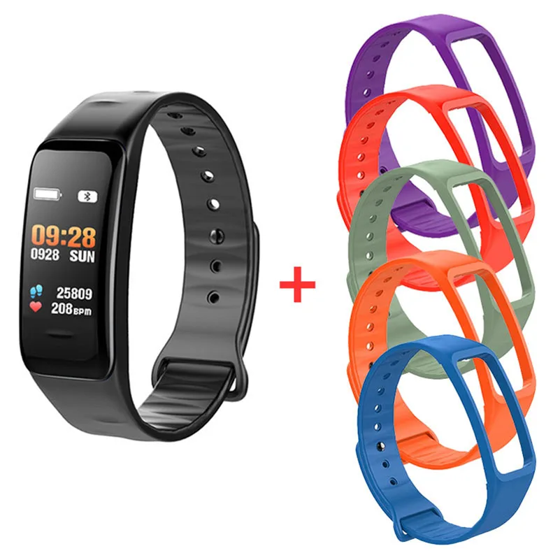 Add 5 Colour Strap Смарт-Браслет Водонепроницаемый Фитнес-трекер часы Смарт-Браслет фитнес-браслет Здоровье монитор сердечного ритма Bluetooth Спорт Smartband - Цвет: Add 5 Colour Strap