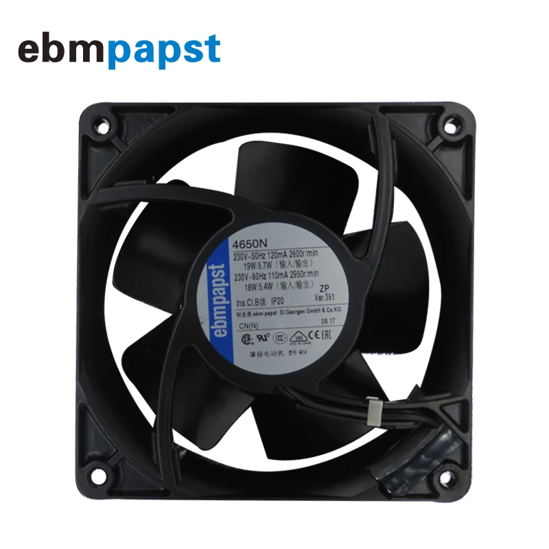 ebmapst 4650N 12038 230V 19W AC осевой вентилятор 12 см 120 мм 120*120*38 мм вентилятор охлаждения