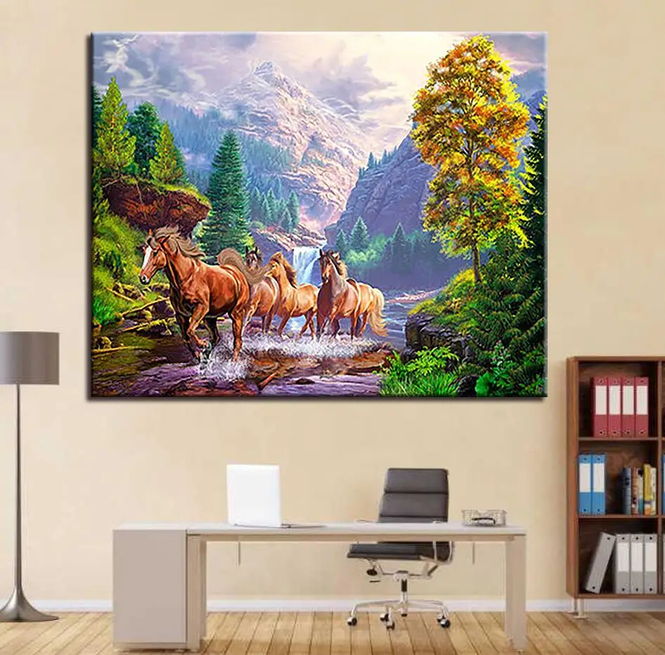 Y5661 Картина в масляной рамке по номерам DIY наборы для рисования раскраска абстрактные картины животных на холсте домашний декор для гостиной стены искусства - Цвет: Y5661