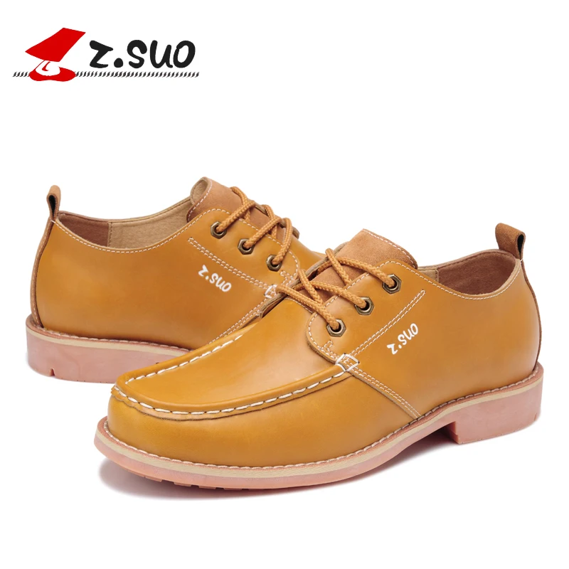 2017 Z.Suo brand wholesales and retail top quality cow split leather men's casual shoes for male handmade | Обувь