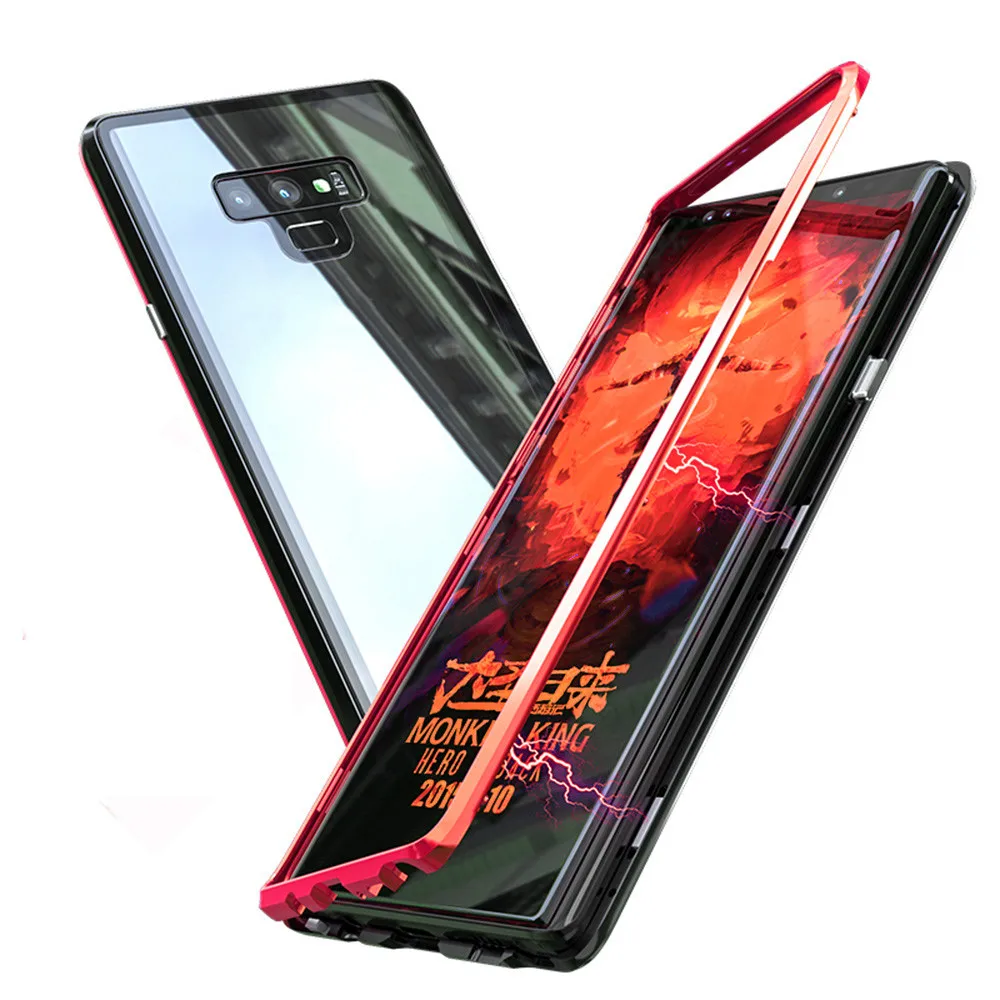 Роскошный Магнитный чехол для Samsung Note 9 стеклянный на Galaxy Note9 откидной Чехол