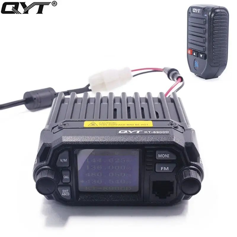 add bluetooth mic QYT KT-8900D Красочные Мини Walkie talkie дисплей с одновременным воспроизведением изображения от четырех видеокамер Модернизированный из KT-8900R 25 W двухдиапазонный УКВ/УКВ Автомобильная радиостанция мобильный радиотелефон KT8900D - Цвет: add bluetooth mic
