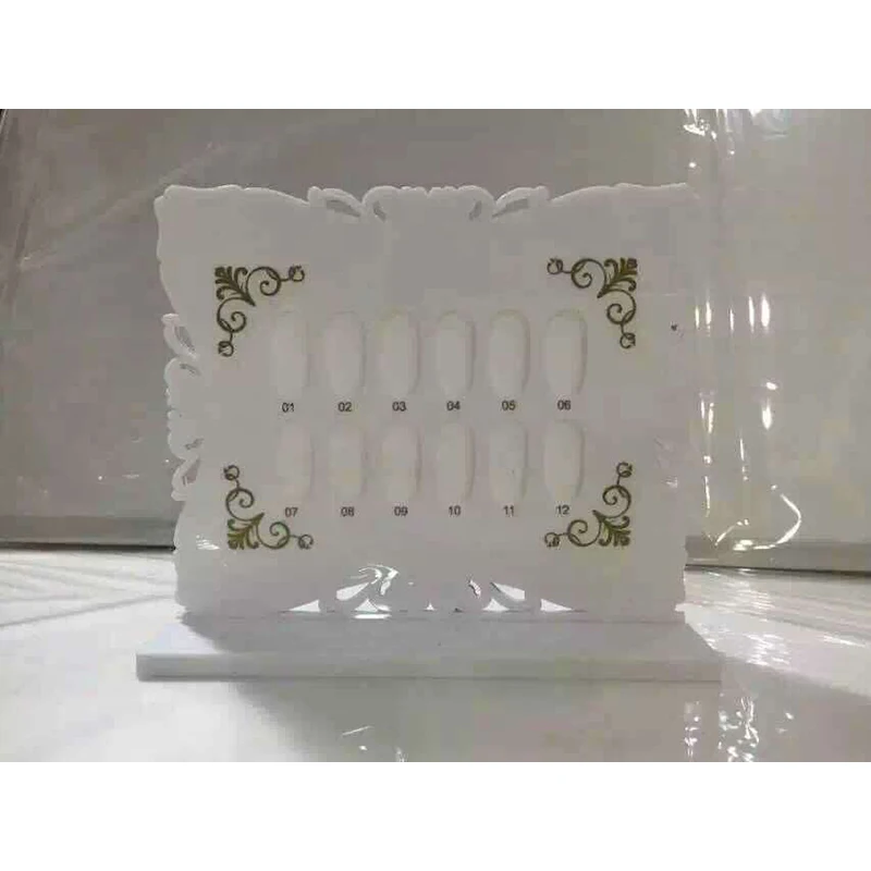 12 Colors Nail Display Board Book Polish Gel Show Shelf White Frame | Красота и здоровье