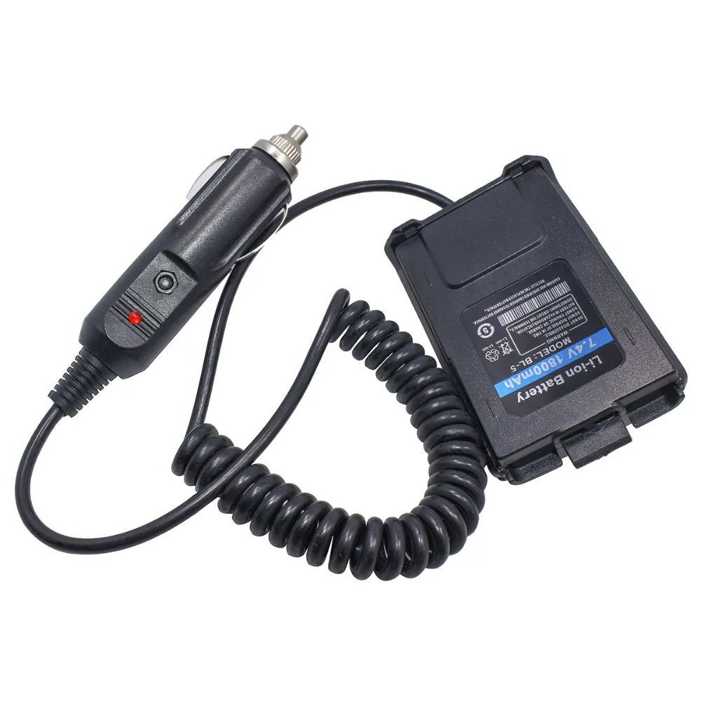 BAOFENG UV-5R 12V автомобиль Зарядное устройство Батарея Элиминатор адаптер для иди и болтай Walkie Talkie “иди и UV5R UV-5RE UV-8HX UV-5RA UV-5RC