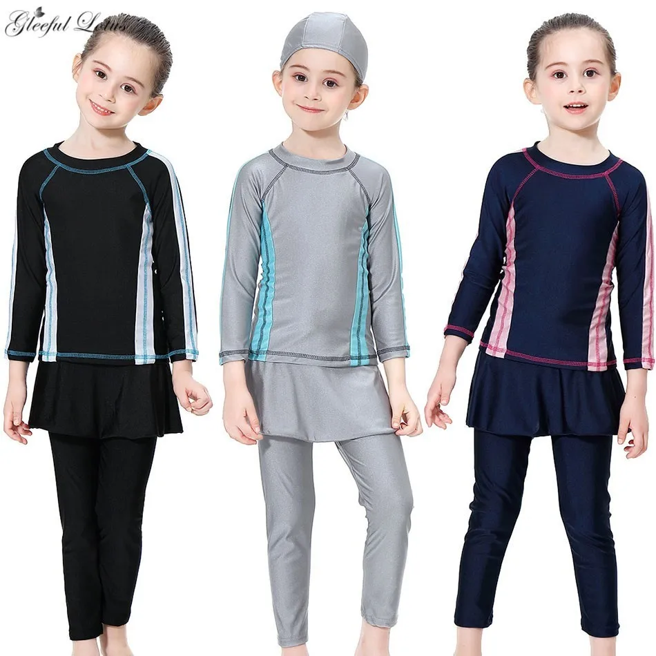 Мусульманский купальный костюм для девочек мусульманский скромный купальник Hajib