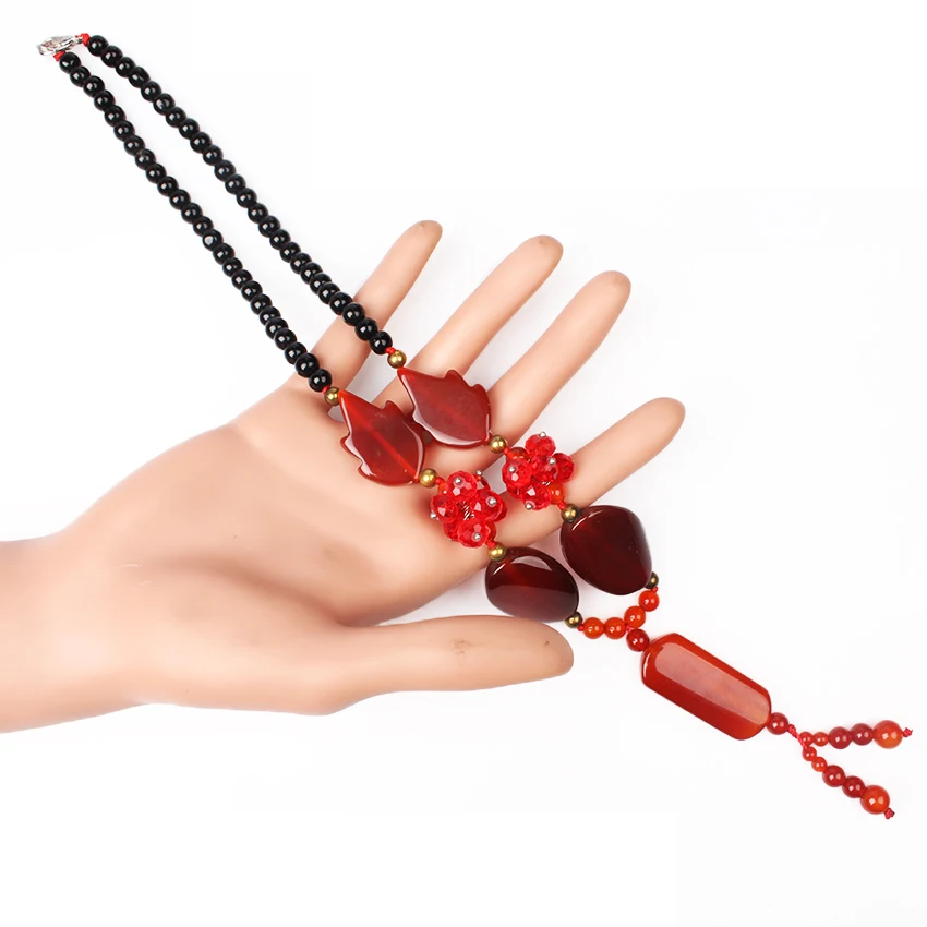 Женское Ожерелье в стиле бохо длинное ожерелье из натурального камня 50 см |