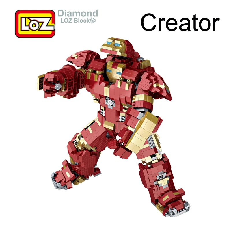 Строительные блоки LoZ Avengers Hulkbuster 26 см 2750 шт. экшн модель супергероев фильма