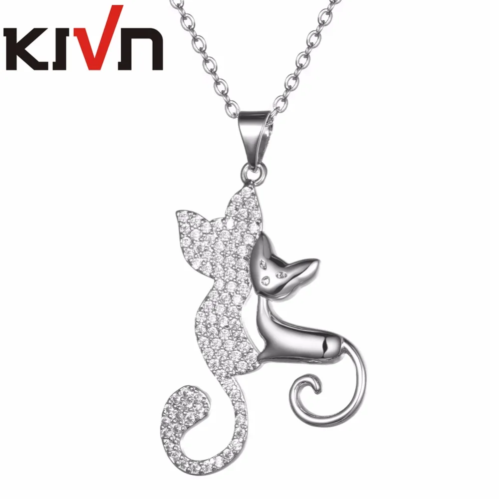 KIVN модные ювелирные изделия с изображением животных кошек кубического циркония