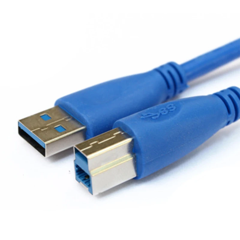Синий USB 3,0 кабель для принтера тип A штекер B Мужской Сканер USB3.0 высокоскоростной шнур для печати данных для HDD цифровой камеры веб-камеры принтера - Цвет: Синий