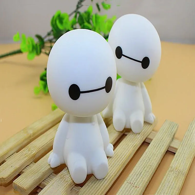 Мультяшный пластиковый робот Baymax фигурка автомобиля качающаяся голова авто