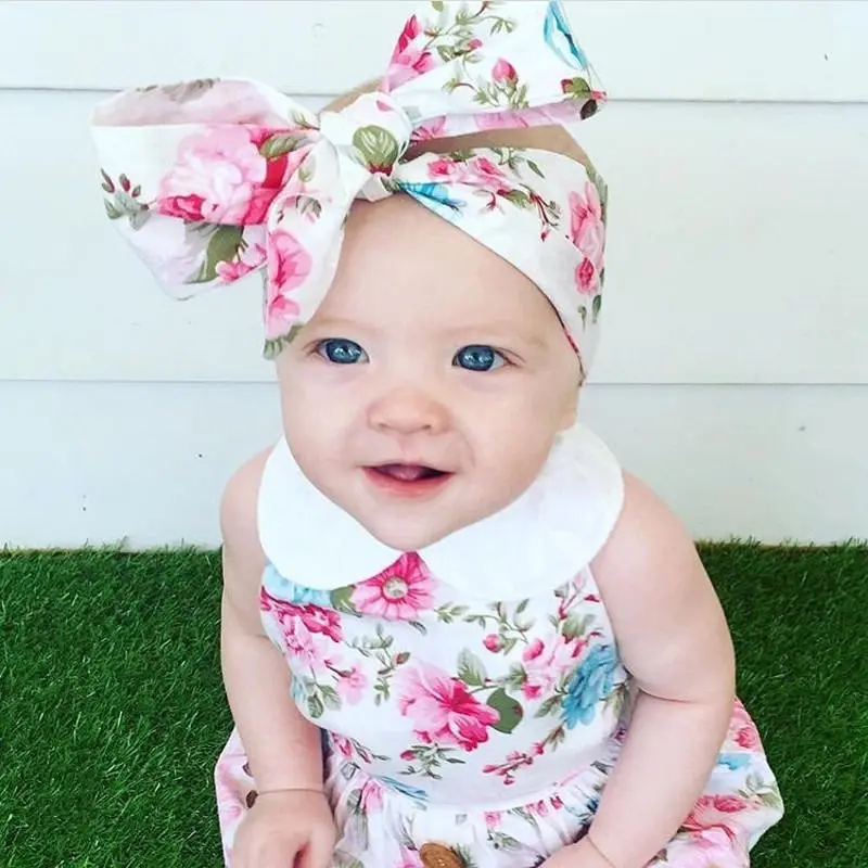 Cute Newborn Baby Girl Romper 2017 Summer Floral Clothes Peter Pan Collar Sleeveless Toddler Kids Sunsuit Outfits 0-24M | Детская одежда