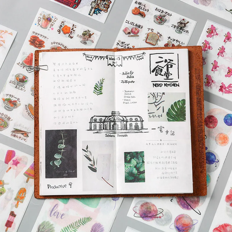 3 шт./упак. Ретро мультфильм мир Единорог растение цветок Кот мороженое КИТ