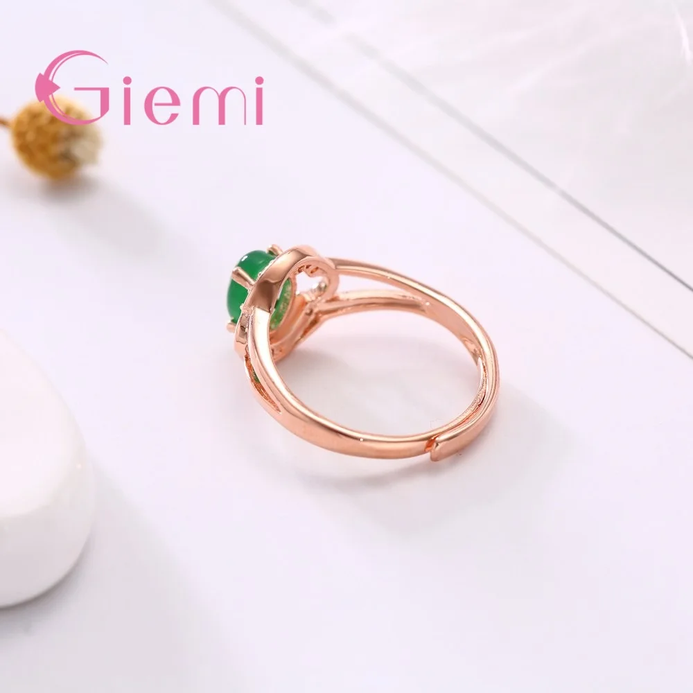 

Popular Style Oval Opal Top Sale Cubic Zirconia Opening Finger Rings For Women Ladies Gold Color Crystal Jewelry Gift