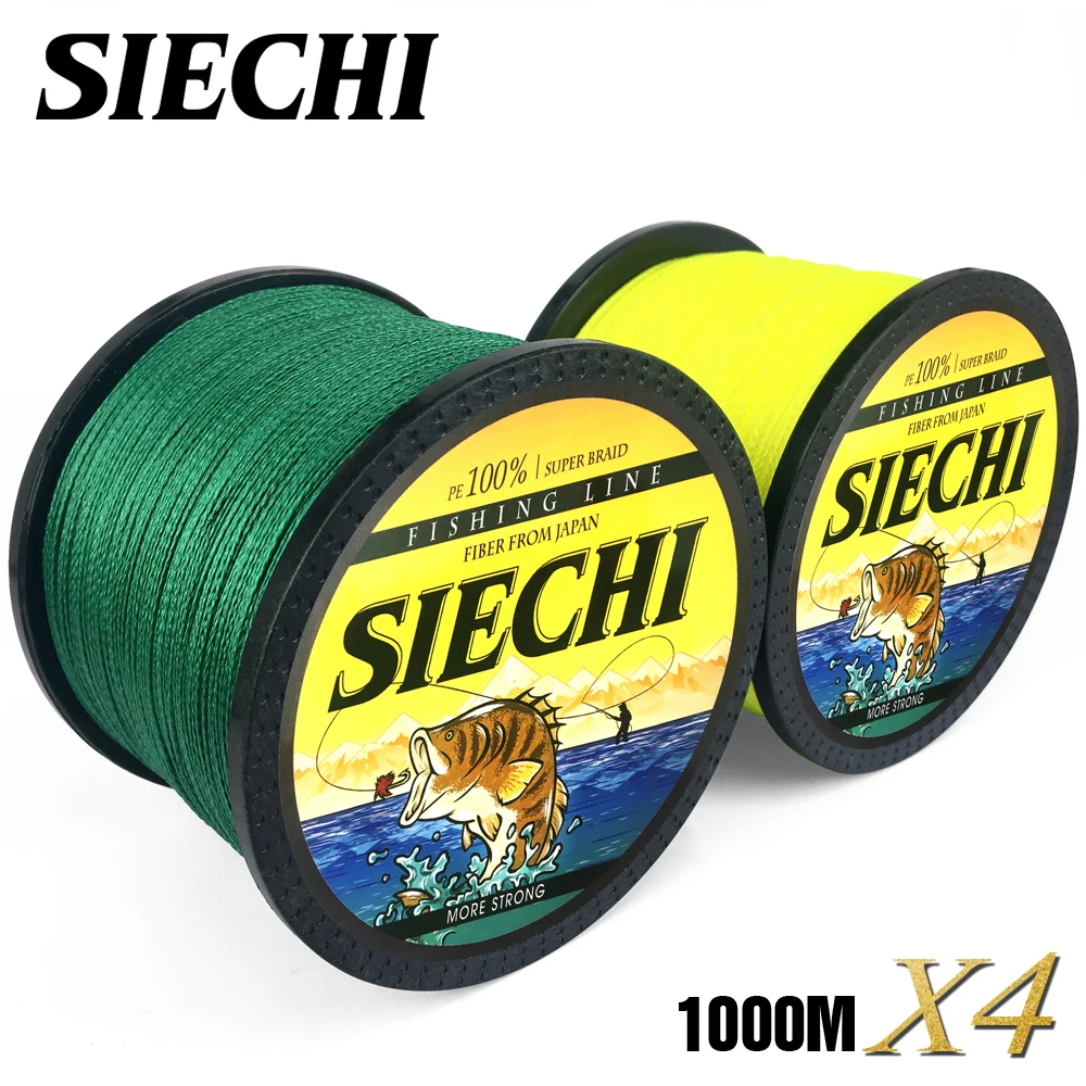 

SIECHI Series 1000M 4Strands Multifilament Fishing Line Super Strong PE 9 Colors 12-83LB Braided Fishing Line