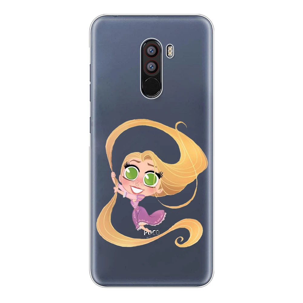 For Xiaomi Pocophone F1 Case Cover 6.18&quot Soft TPU Silicone Poco Fundas Luxury Cute Cartoon Princess Phone Shell |
