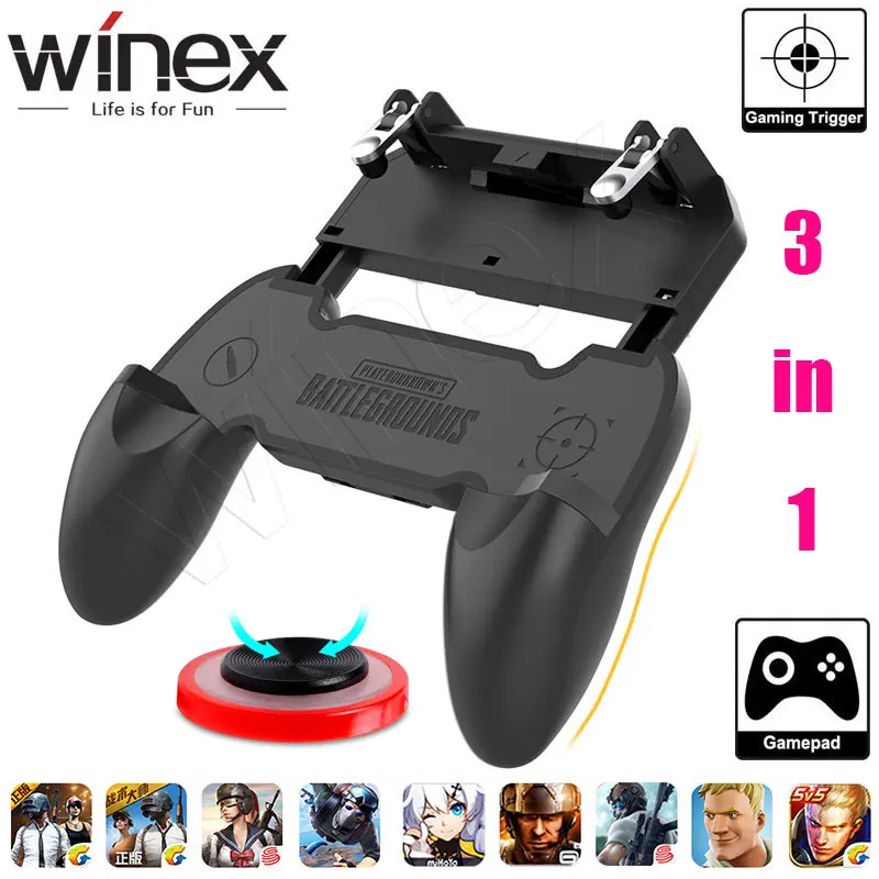 Winex 3 в 1 комбо для контроллера PUBG мобильного телефона геймпад мобильный триггер