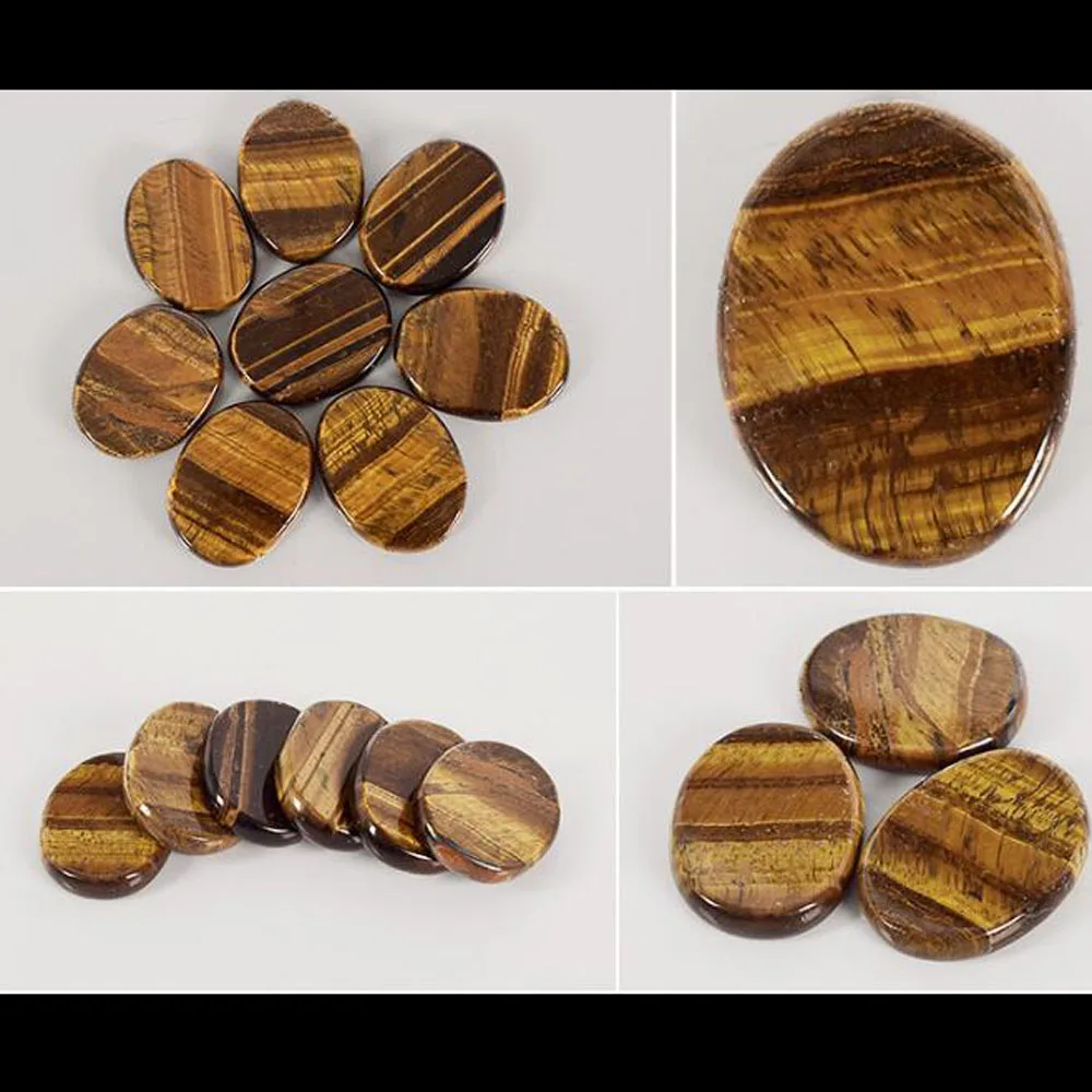Tiger Eye 7 шт. натуральный чакра свернутый камень кварц Кристалл Карманный палец пальмовые кристаллы камней рейки целебная медитация или как волнующие камни - Цвет: Tiger Eye