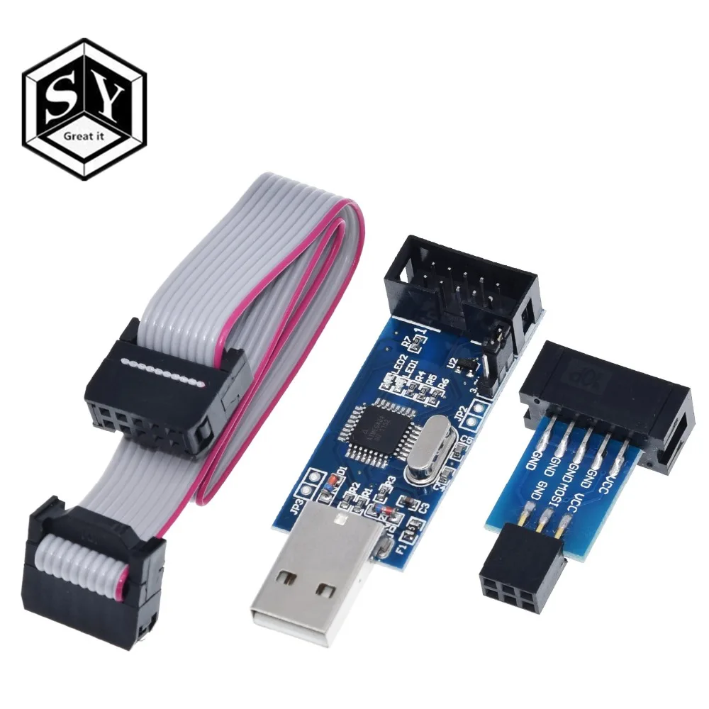 1 шт. Great IT USBASP USBISP AVR программист USB ISP USB ASP ATMEGA8 ATMEGA128 Поддержка Win7 64