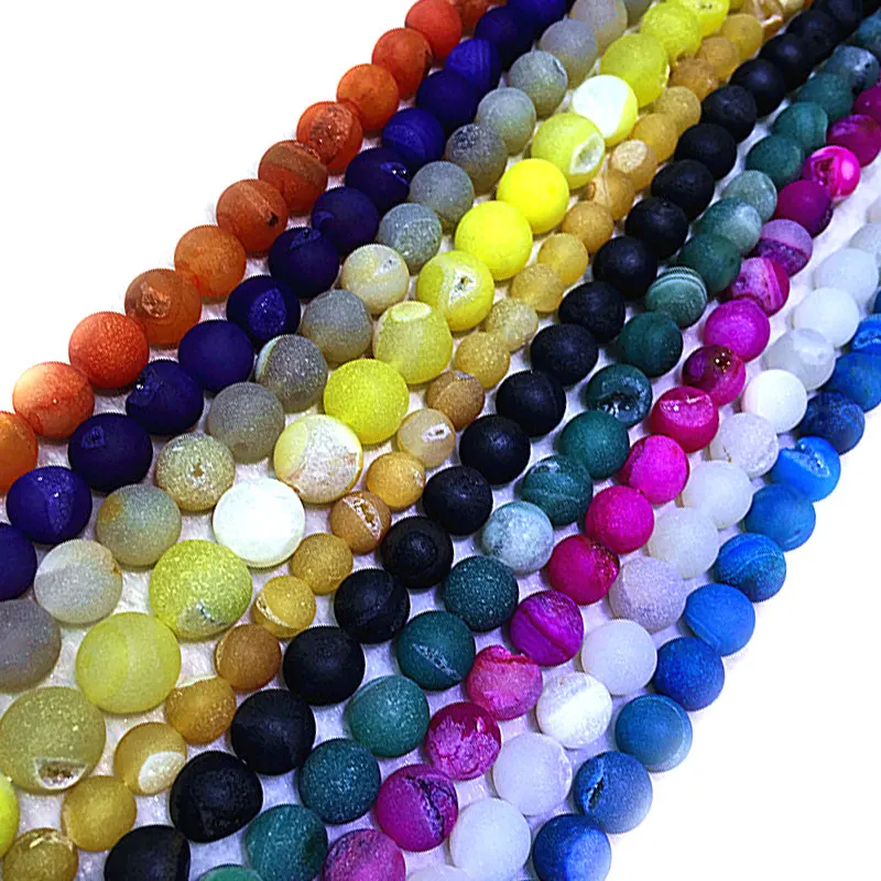 Круглые оранжевые черные красные шарики от Druzy Drusy 6-14 мм полосатые Агаты для