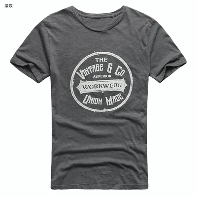 dark grey Летняя мужская новая уличная трендовая футболка с коротким рукавом и буквенным принтом в стиле ретро, Мужская модная хлопковая Повседневная тонкая футболка с круглым вырезом T380 - Цвет: dark grey