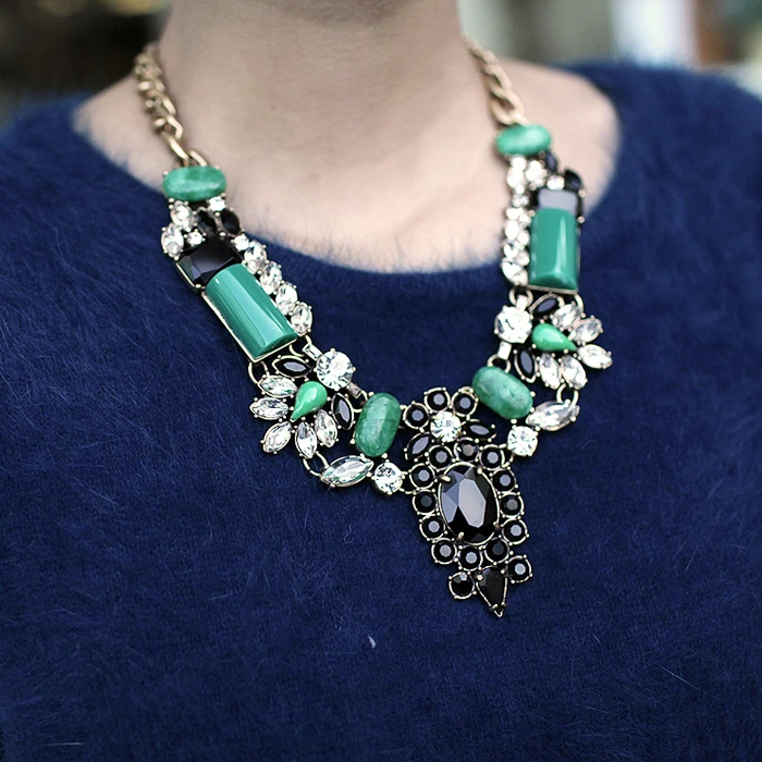 Takiyas shop vintage artificial gem metal quality elegant necklace | Красота и - Цена: 9139.17