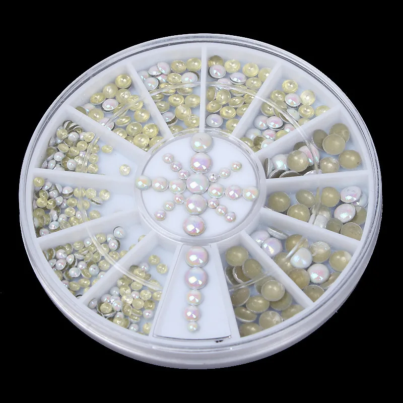 300 шт./кор. 2 мм 3 4 Mix White Pearl круглый дизайн ногтей ювелирные изделия|nail art beads|nail