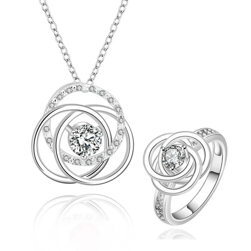 Посеребренные комплекты ювелирных изделий стерлинг серебро ювелирные изделия