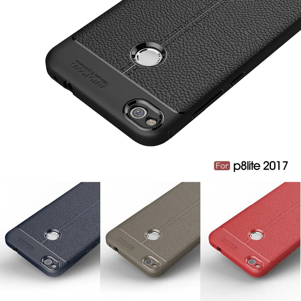 Модный чехол для телефона huawei P8 P9 Lite 2017 Роскошный дизайн в полоску личи