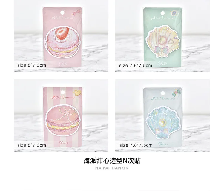 Macaron Cate Shell Pearl Sticky Note memo pad Planner самоклеющаяся наклейка Kawaii школьная Закладка канцелярские принадлежности