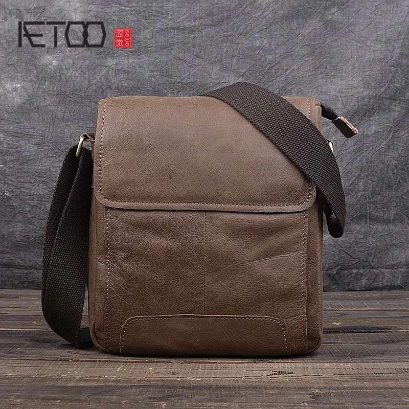 Aetoo новый ретро коровьей мужчины сумка Повседневная почтальон ручной работы