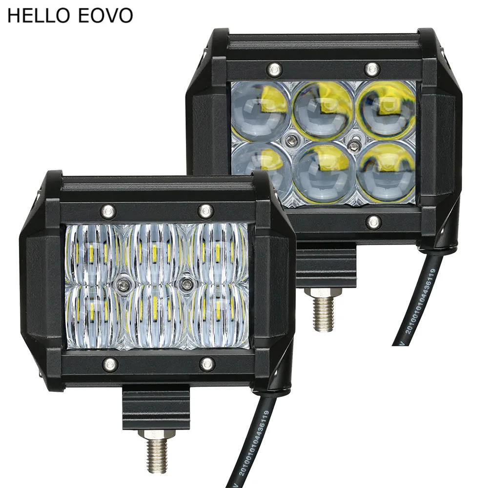 

2pcs 4 inch 5D LED Work Light Bar for Motorcycle Driving Offroad Boat Car Tractor Truck 4x4 SUV ATV 12V