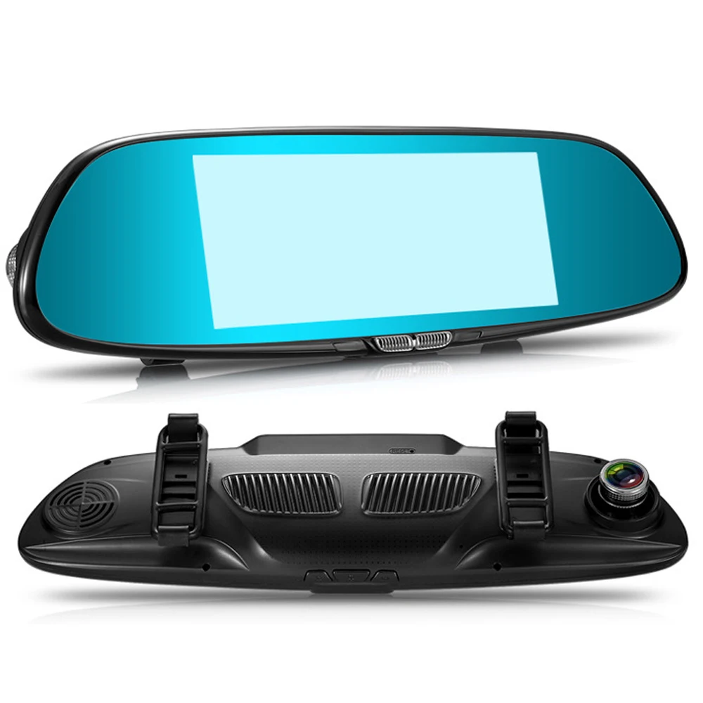 " автомобильный видеорегистратор с сенсорным экраном камера DashCam Авто DVR двойной объектив рекордер зеркало заднего вида Full HD 1080P камера ночного видения