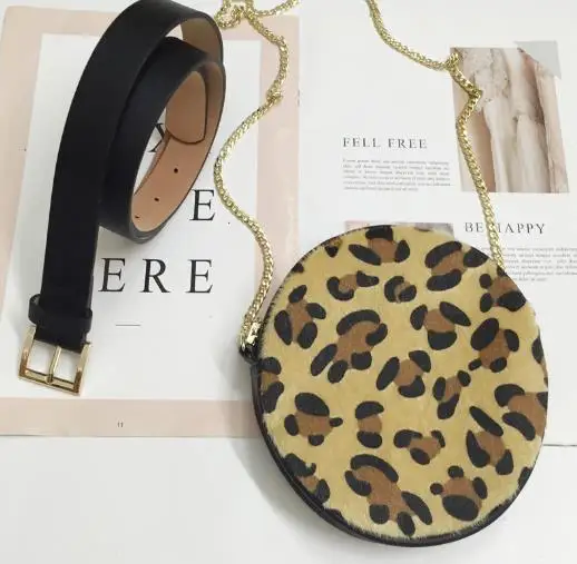 Новинка 2018 потрясающий женский ремень с круглой съемной сумкой Меховой чехол для